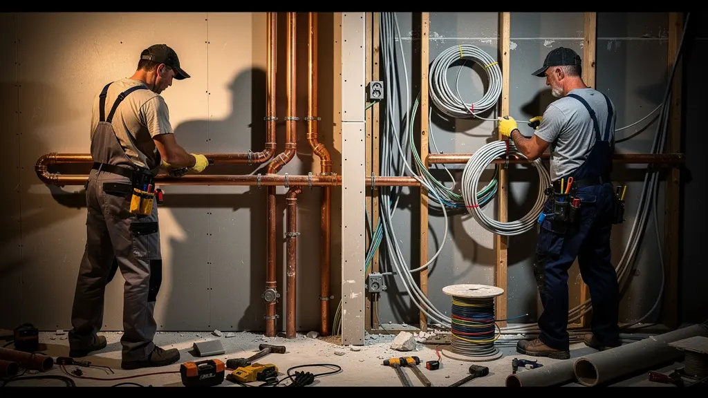 Scène montrant une incompréhension entre artisans sur un chantier