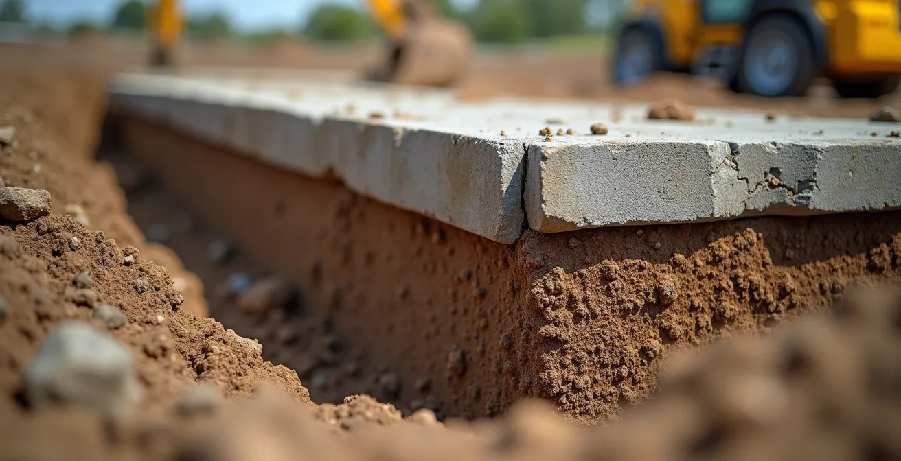 Excavation technique au pied d'un mur pour diagnostic de fondation