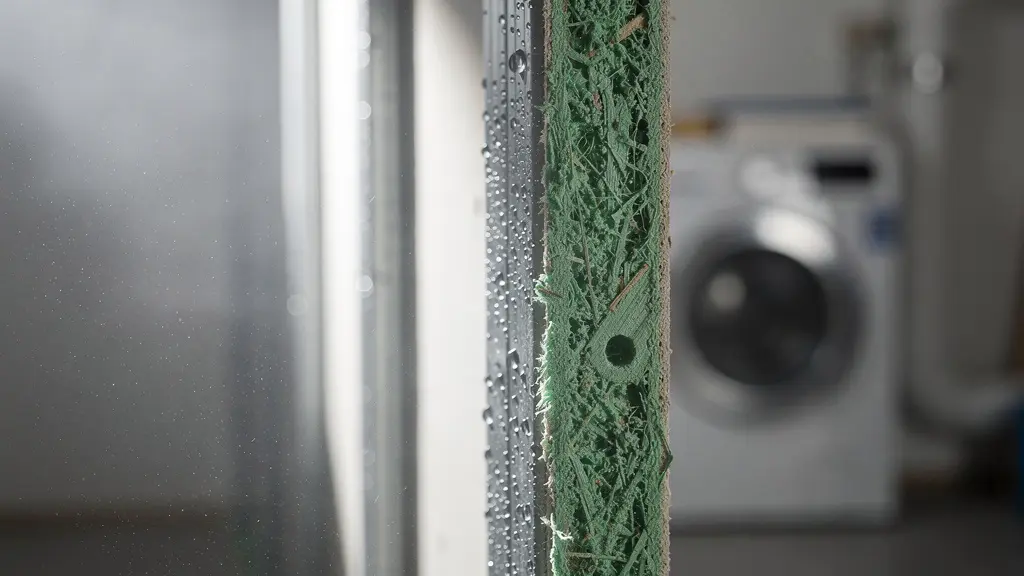 Installation de plaques de plâtre hydrofuges dans une buanderie avec système de ventilation