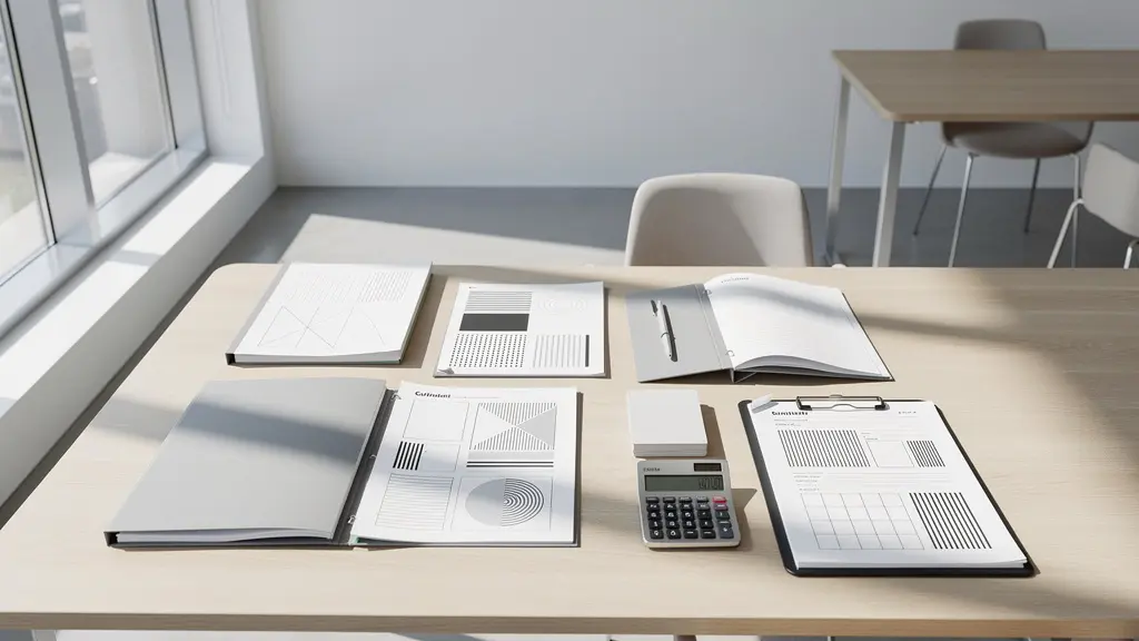 Bureau avec documents professionnels organisés pour ouverture de compte