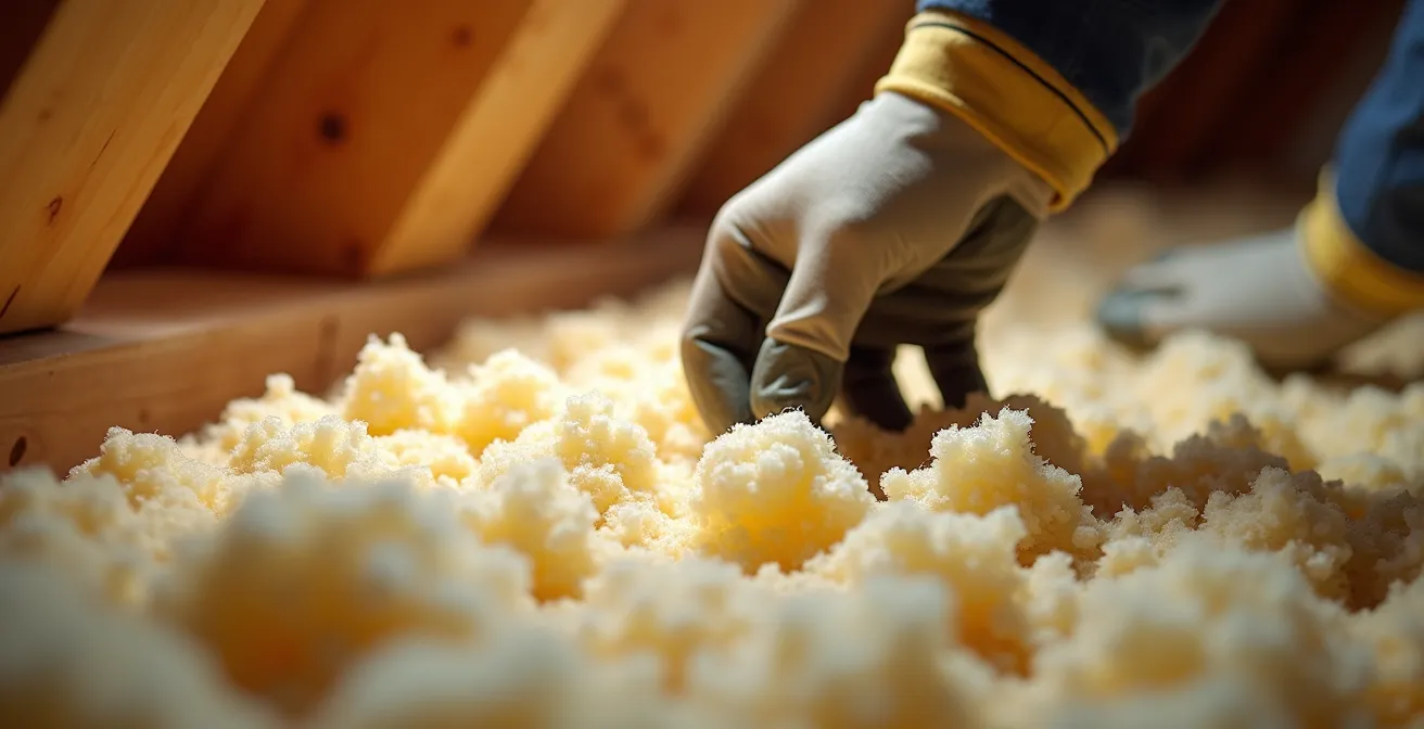 Vue thermographique d'une maison montrant les déperditions de chaleur importantes par la toiture